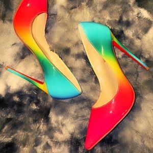 RED SOLES RAINBOW PUMPS